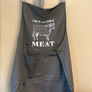 Gray and White Apron with Meat Diagram Print